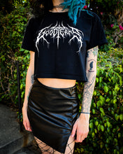 Load image into Gallery viewer, Metal Logo, Women’s Crop Top (White Logo)
