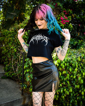 Load image into Gallery viewer, Metal Logo, Women’s Crop Top (White Logo)
