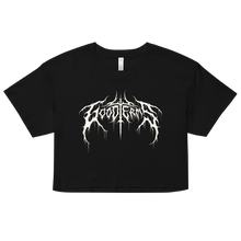 Load image into Gallery viewer, Metal Logo, Women’s Crop Top (White Logo)
