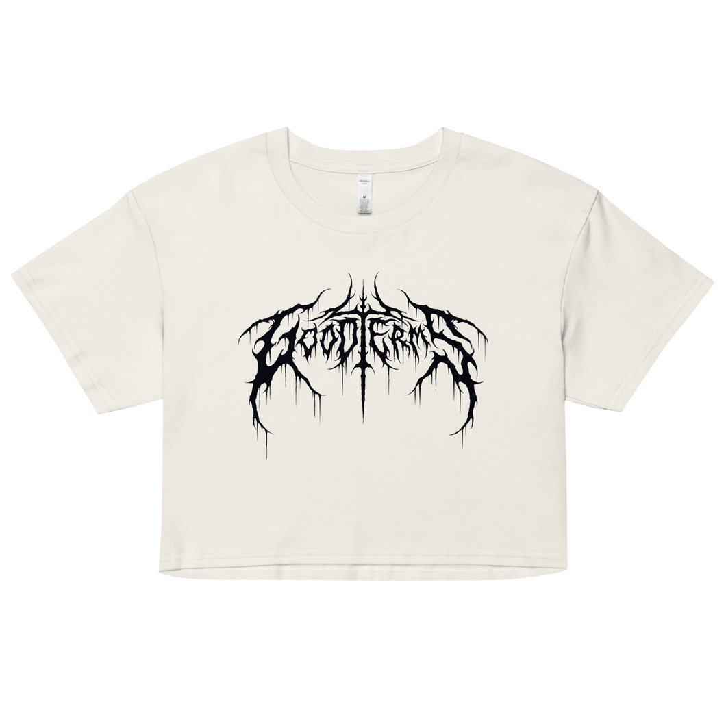 Metal Logo, Women’s Crop Top (Black Logo)