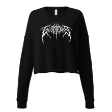Load image into Gallery viewer, Metal Logo, Women&#39;s Crop Crewneck (White Logo)
