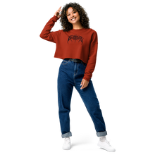 Load image into Gallery viewer, Metal Logo, Women&#39;s Crop Crewneck (Black Logo)
