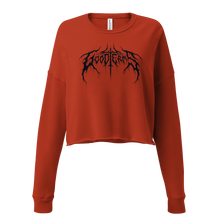 Load image into Gallery viewer, Metal Logo, Women&#39;s Crop Crewneck (Black Logo)
