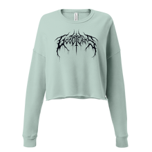 Load image into Gallery viewer, Metal Logo, Women&#39;s Crop Crewneck (Black Logo)
