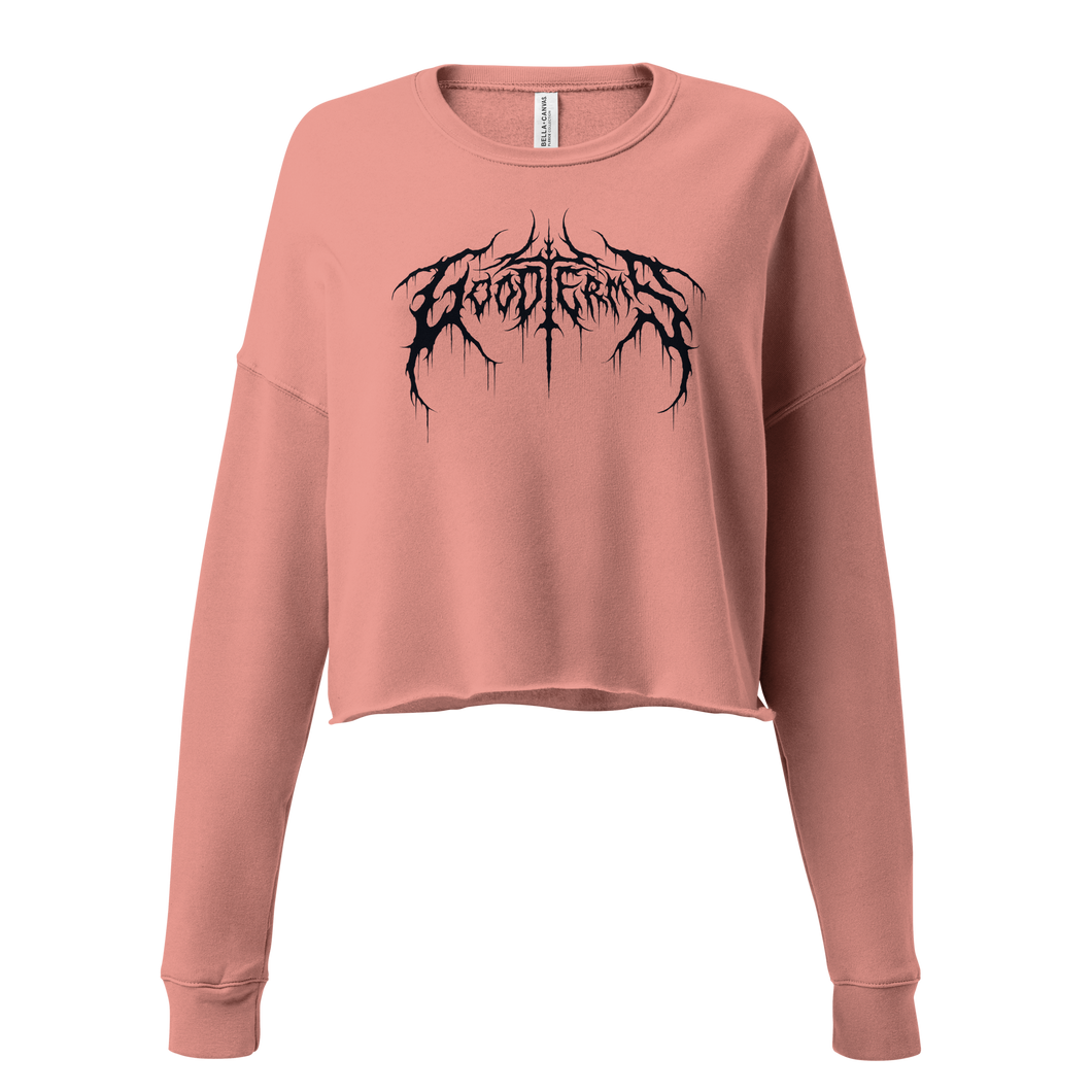 Metal Logo, Women's Crop Crewneck (Black Logo)