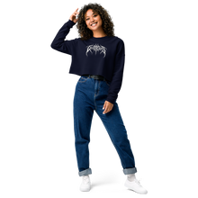 Load image into Gallery viewer, Metal Logo, Women&#39;s Crop Crewneck (White Logo)
