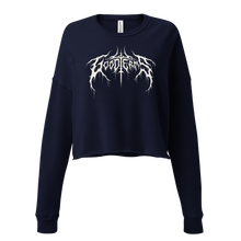 Load image into Gallery viewer, Metal Logo, Women&#39;s Crop Crewneck (White Logo)
